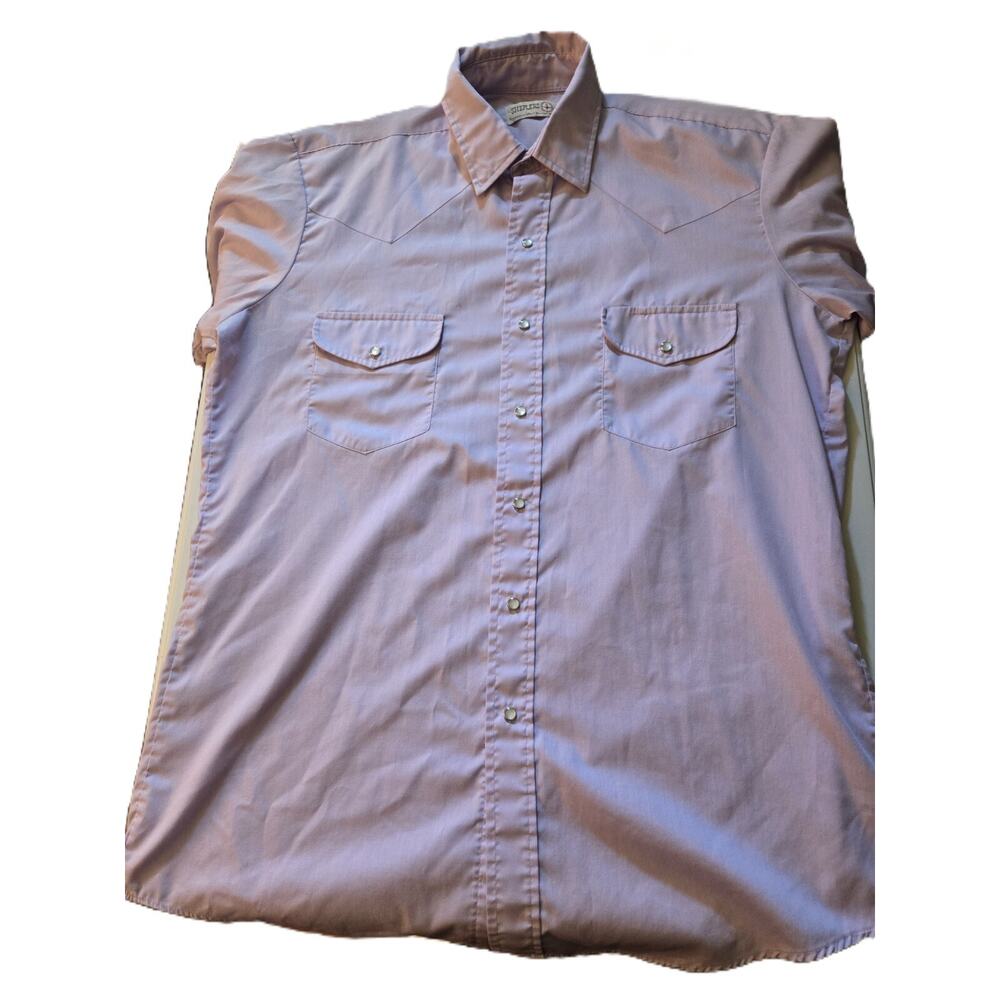 Vintage Sheplers‎ Mens Western Lavender Pearl Snap Shirt